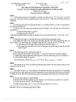 Kỳ thi tuyển sinh sau đại học năm 2007 - Môn: Cơ sở lý thuyết các quá trình hóa học và cấu tạo chất