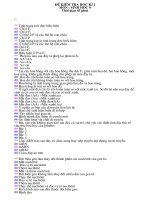 ĐÊ KT HK 1 SINH 9 ( 40 câu 4 mã đề  kèm theo đáp án - chuẩn)