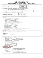 ĐỀ CƯƠNG ÔN TẬP ANH 7 HK I - new