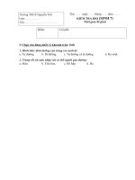 Gián án Đề + đáp án KT HKI Sinh 7