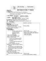 Tài liệu Revision for first term