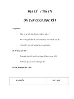 ĐỊA LÝ - ÔN TẬP CUỐI HỌC KÌ I