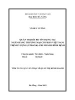 Quản trị rủi ro tín dụng tại ngân hàng thương mại cổ phần việt nam thịnh vượng (VPBank)   chi nhánh bình định 