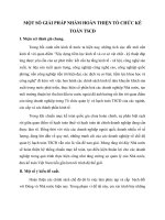 MỘT SỐ GIẢI PHÁP NHẰM HOÀN THIỆN TỔ CHỨC KẾ TOÁN TSCĐ