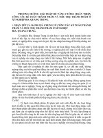 PHƯƠNG HƯỚNG GIẢI PHÁP ĐỂ TĂNG CƯỜNG HOÀN THIỆN CÔNG TÁC KẾ TOÁN THÀNH PHẨM VÀ TIÊU THỤ THÀNH PHẨM Ở XÍ NGHIỆP BIA  QUANG TRUNG