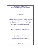 Luận văn nghiên cứu ảnh hưởng của mật độ ương tới tỷ lệ sống và tốc độ sinh trưởng của cá hồng đỏ (lụtanus erythropterrus bloch, 1970) giai đoạn cá hương lên cá giống 