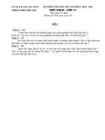 Bài giảng GDCD 11: Đề thi - Đáp án HK1 2010-2011