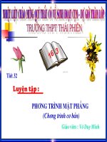 Tài liệu Luyện tập: PHƯƠNG TRÌNH MẶT PHẲNG