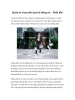 Quản trị trong thời quá tải thông tin – Phần đầu