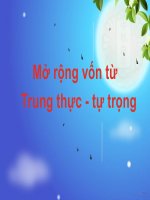 Bài soạn MRVT: trung thuc - tu trong