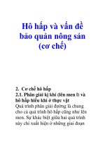 Hô hấp và vấn đề bảo quản nông sản (cơ chế)