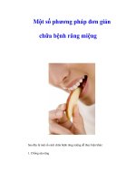 Một số phương pháp đơn giản chữa bệnh răng miệng