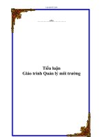 Giáo trình Quản lý môi trường