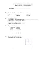 BÔ ĐÊ KT HK1 (  4  MÃ ĐỀ )  - HAY