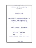 Thực trạng và giải pháp nhằm nâng cao năng suất lúa chất lượng tại huyện trấn yên tỉnh yên bái 