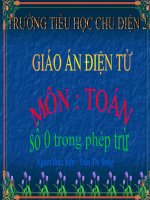 Bài soạn Toán 1- Tiết 42: Số 0 trong phép trừ - Song