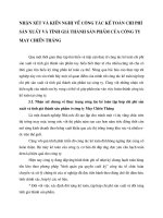 NHẬN XÉT VÀ KIẾN NGHỊ VỀ CÔNG TÁC KẾ TOÁN CHI PHÍ SẢN XUẤT VÀ TÍNH GIÁ THÀNH SẢN PHẨM CỦA CÔNG TY MAY CHIẾN THẮNG