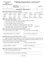Bài soạn Đề thi lớp 5 môn Tiếng Anh 5 HK I