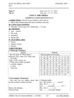 GIÁO ÁN 9 - TUẦN 17 THEO PPCT MỚI NHẤT TỈNH THÁI BÌNH