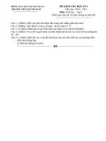 Tài liệu KTra HK I Sinh 9