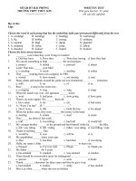 Bài giảng Đề kiểm tra 45'''' lớp 12 học kỳ 2