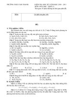 Bài soạn ĐỀ THI HK I HÓA 9