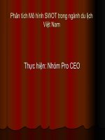 Phân tích mô hình SWOT trong ngành du lịch việt nam 