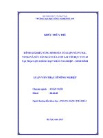 Luận văn đánh giá khả năng sinh sản của lợn nái VCN21, VCN22, VCN23 tại trại lợn giống hạt nhân tam điệp   ninh bình 
