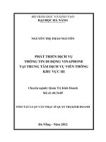 Phát triển dịch vụ thông tin di động vinaphone tại trung tâm dịch vụ viễn thông khu vực III 