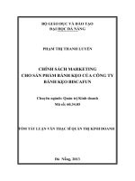 Chính sách marketing cho sản phẩm bánh kẹo của công ty bánh kẹo biscafun 