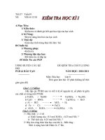 DỀ THI HÓA 8 HKI PGD