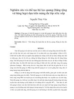 Nghiên cứu và chế tạo bộ lọc quang (băng rộng  và băng hẹp) dựa trên màng đa lớp silic xốp