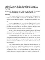 NHẬN XÉT CHUNG VỀ TÌNH HÌNH KẾ TOÁN CHI PHÍ VÀ TÍNH GIÁ THÀNH SẢN PHẨM TẠI CÔNG TY TNHH BAO BÌ VẠN LỢI