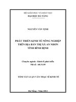 Phát triển kinh tế nông nghiệp trên địa bàn thị xã an nhơn tỉnh bình định 