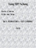 hidro clorua tiet 31 hoa hoc 10 nang cao