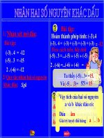 Gián án Nhân hai số nguyên khác dấu