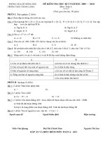 Đề thi học kì I (Có ĐA + BĐ) -đề 4