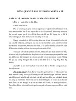 TỔNG QUAN VỀ ĐẦU TƯ TRONG NGÀNH Y TẾ