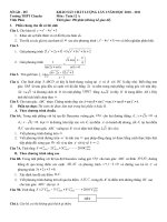 Đề KS lần I môn Toán Chuyên Vĩnh Phúc