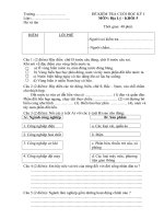 Đề Kiểm tra cuối học kỳ I_Địa lý lớp 5_4