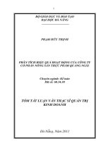 Phân tích hiệu quả hoạt động của công ty cổ phần nông sản thực phẩm quảng ngãi 