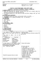 GIÁO ÁN TIẾNG ANH 8 - TUẦN 16 - PPCT MỚI NHẤT - THÁI BÌNH