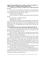 THỰC TRẠNG HIỆU QUẢ  SỬ DỤNG VỐN TẠI CÔNG TY CHIẾU SÁNG VÀ THIẾT BỊ ĐÔ THỊ HÀ NỘI