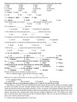 ĐỀ  CƯƠNG ÔN THI  TIẾNG  ANH LỚP 10 HỌC KÌ I NĂM HỌC 2010-2011