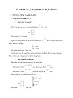 LÍ THUYẾT LỰA CHỌN DANH MỤC TỐI ƯU