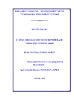 So sánh chọn lọc một số tổ hợp dâu lai f1 trồng hạt có triển vọng  