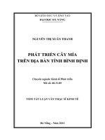 Phát triển cây mía trên địa bàn tỉnh bình định 