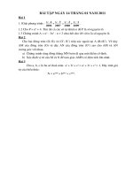 Bài giảng Bài tập sáng ngày 14 tháng 01 năm 2011