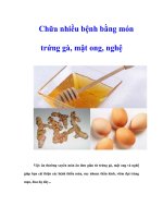 Chữa nhiều bệnh bằng món trứng gà, mật ong, nghệ