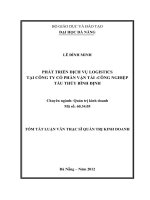 phát triển dịch vụ logistics tại công ty cổ phần vận tải - công nghiệp tàu thủy bình định